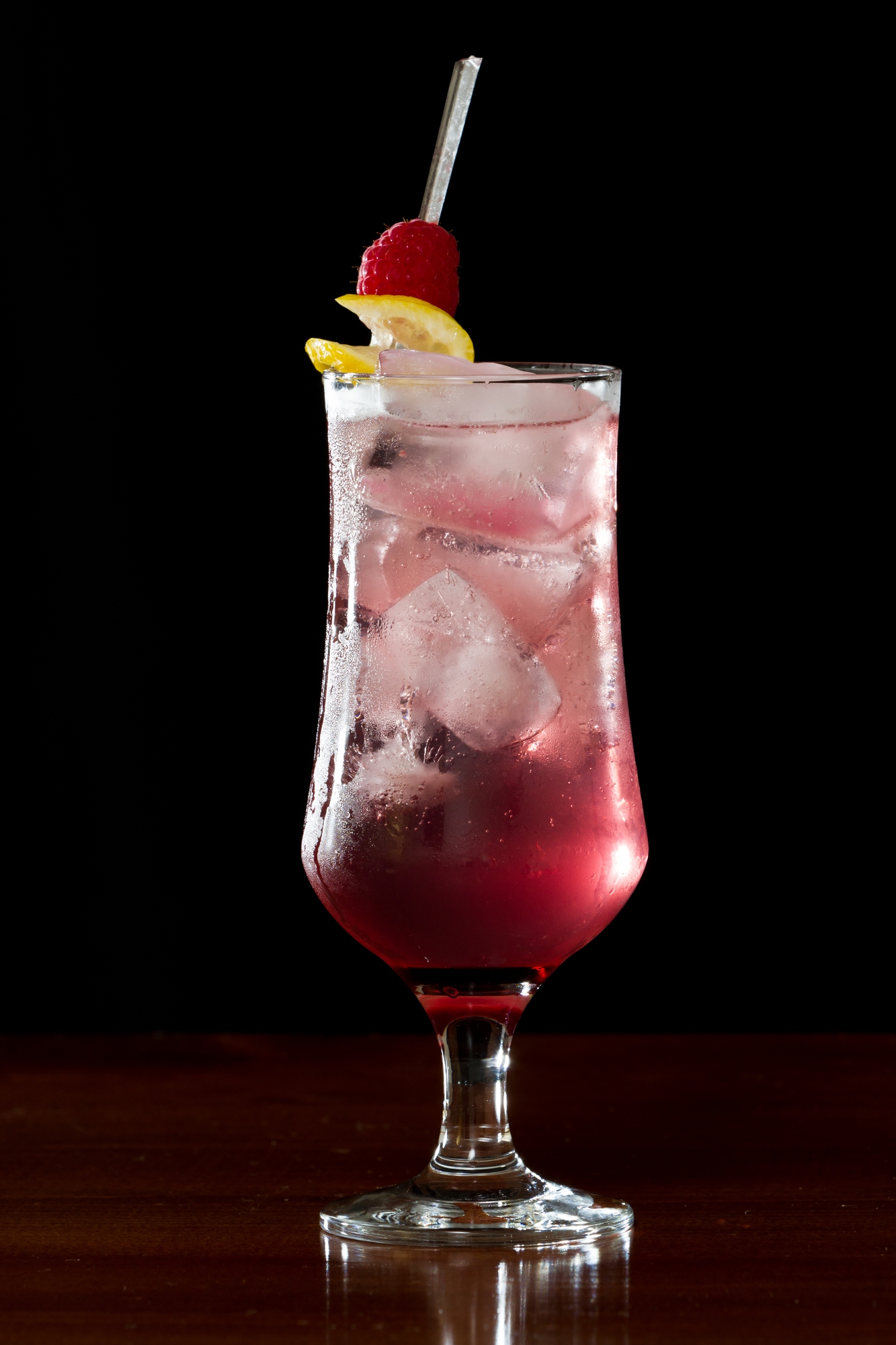 Cherry bliss cocktail in tall glass
